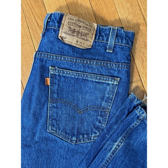 Vintage 90s Levis 517 Orange Tab Bootcut Jeans 36/32 - Picture 2 of 7